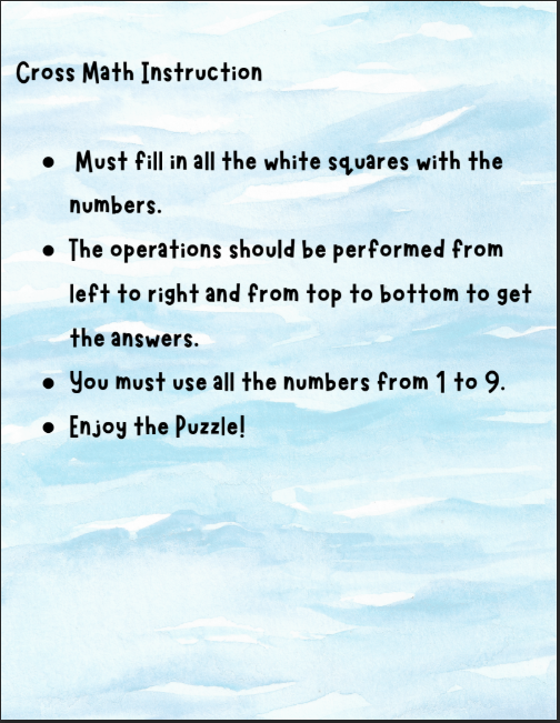 CCSS Ocean Grid: The CrossMath Puzzle