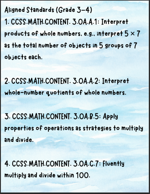 CCSS Ocean Grid: The CrossMath Puzzle