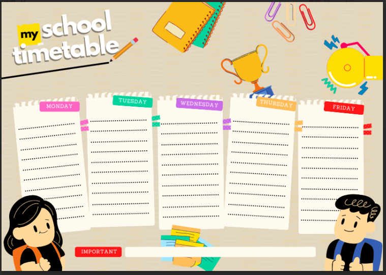 School Time Table Template