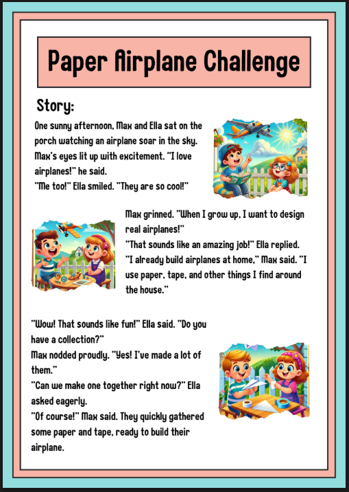 Stream Challenge Task Building a Paper Airplane