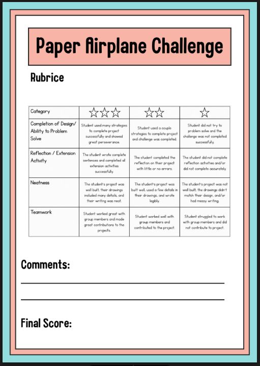 Stream Challenge Task Building a Paper Airplane