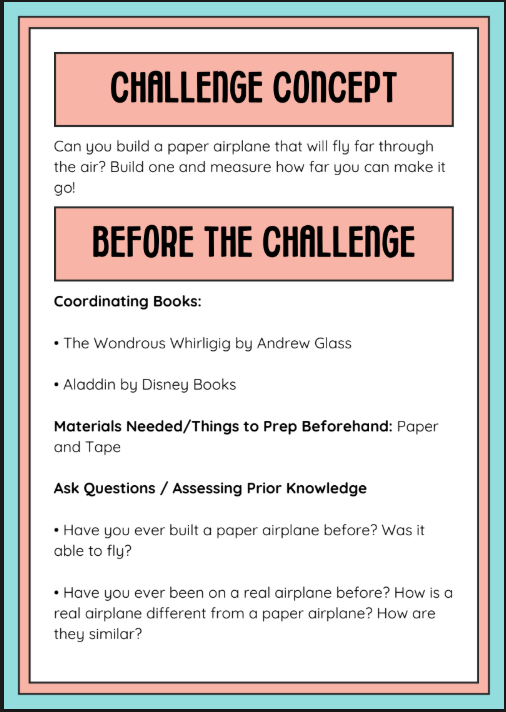 Stream Challenge Task Building a Paper Airplane